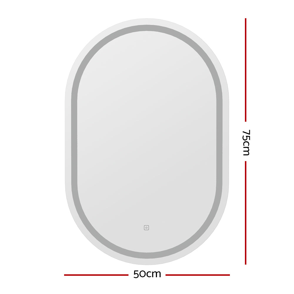 Mirrors: Embellir LED Wall Mirror With Light 50X75CM Bathroom Decor Oval Mirrors Vanity