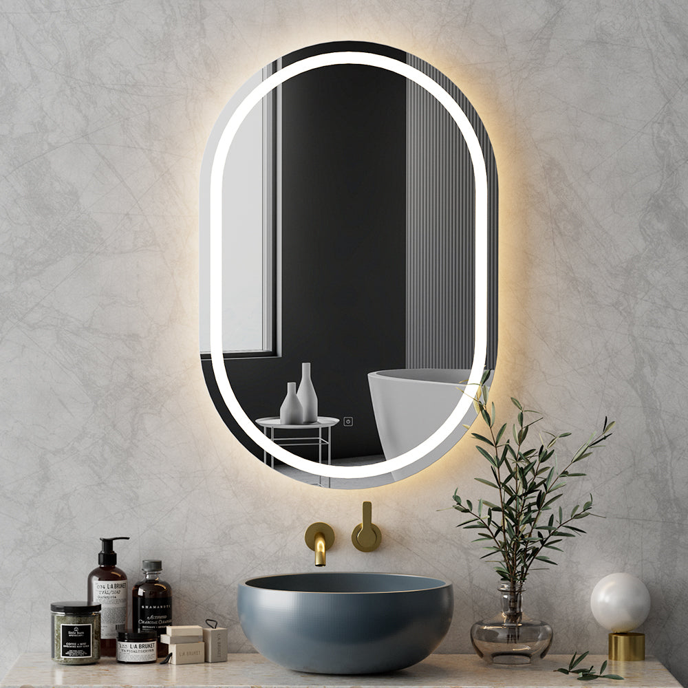 Mirrors: Embellir LED Wall Mirror With Light 50X75CM Bathroom Decor Oval Mirrors Vanity