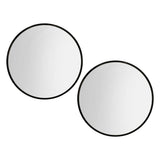 Makeup Mirrors: Embellir 2 Wall Mirror Makeup 90cm Home Decor Framed Mirrors Bathroom Round Black