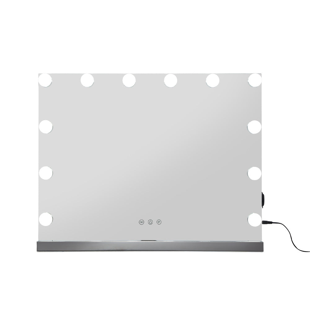 Mirrors: Embellir Makeup Mirror 58x46cm Hollywood Vanity with LED Light Tabletop Wall