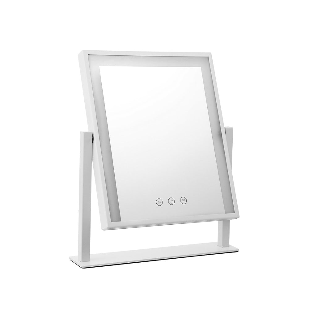 Makeup Mirrors: Embellir Makeup Mirror 25x30cm Hollywood Vanity with LED Light Rotation White