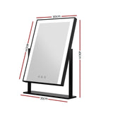 Embellir Makeup Mirror 30x40cm Hollywood Vanity with LED Light Rotation Black