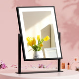 Makeup Mirrors: Embellir Makeup Mirror 30x40cm Hollywood Vanity with LED Light Rotation Black