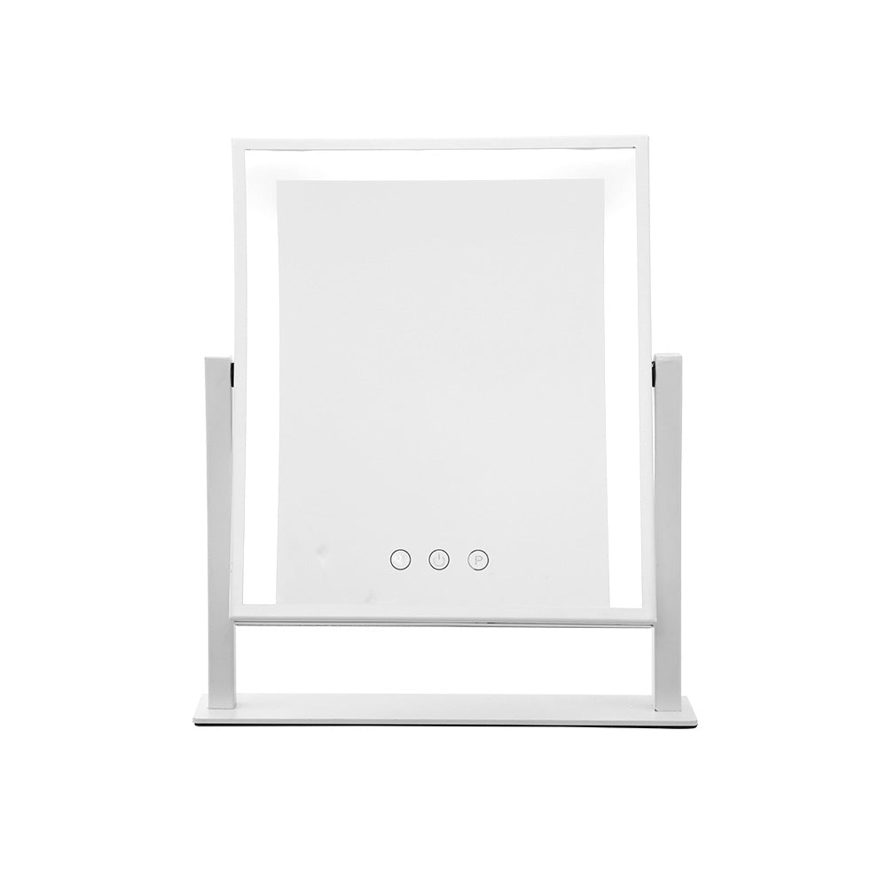 Makeup Mirrors: Embellir Makeup Mirror 30x40cm Hollywood Vanity with LED Light Rotation White