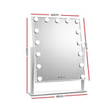 Embellir Makeup Mirror 40x50cm Hollywood Vanity with LED Light Rotation Tabletop