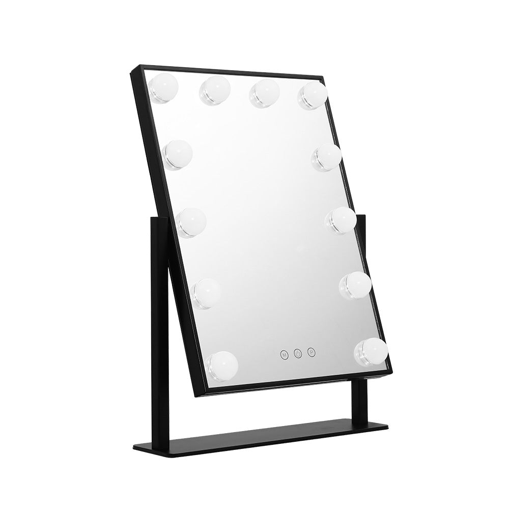 Makeup Mirrors: Embellir Makeup Mirror 30x48cm Hollywood Vanity with LED Light Rotation Tabletop