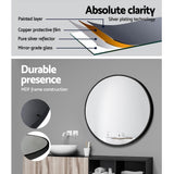Makeup Mirrors: Embellir Wall Mirror Makeup 50cm Home Decor Framed Mirrors Bathroom Round Black