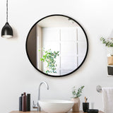 Makeup Mirrors: Embellir Wall Mirror Makeup 50cm Home Decor Framed Mirrors Bathroom Round Black