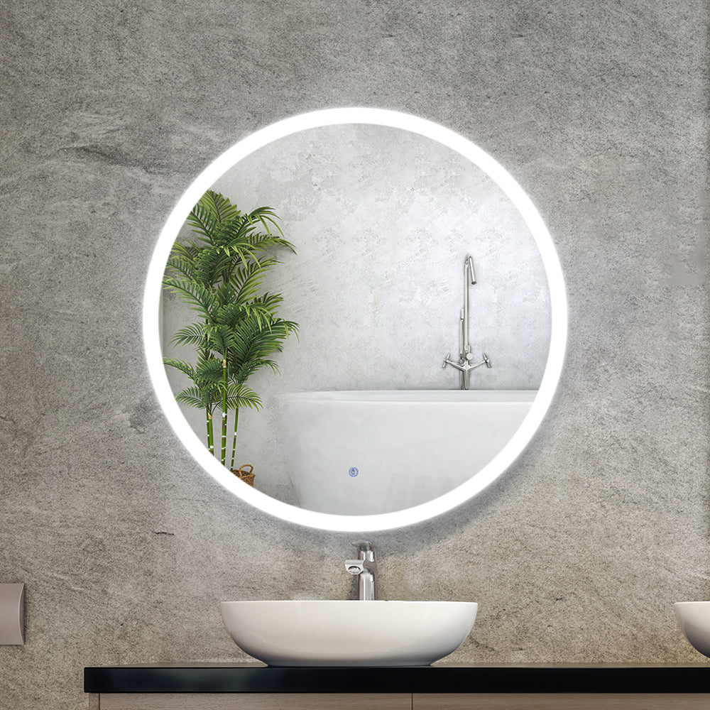 Mirrors: Embellir Wall Mirror 90cm with Led light Makeup Home Decor Bathroom Round Vanity