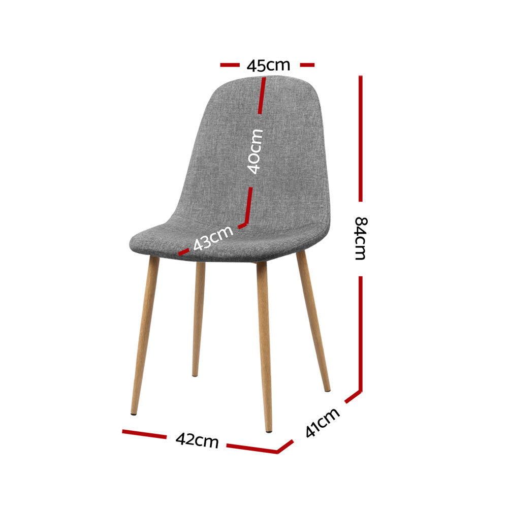 Dining Set: Artiss Dining Chairs Set of 4 Linen Curved Slope Grey