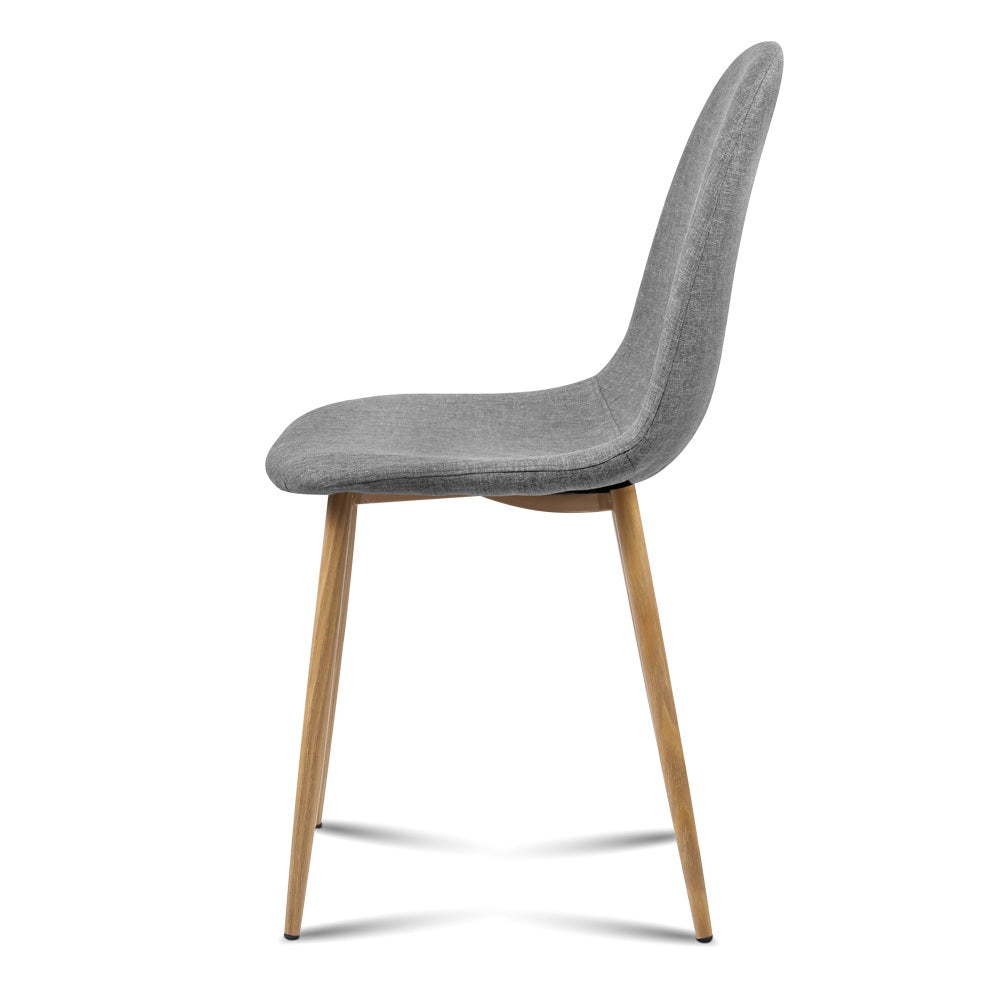 Dining Set: Artiss Dining Chairs Set of 4 Linen Curved Slope Grey