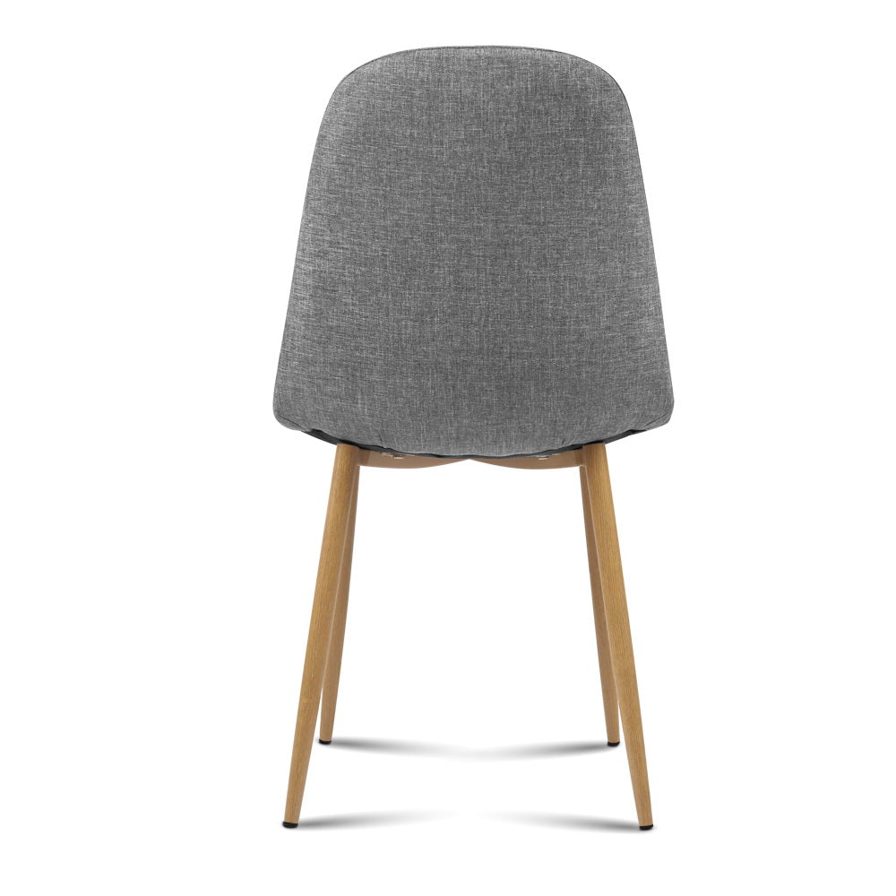 Dining Set: Artiss Dining Chairs Set of 4 Linen Curved Slope Grey