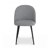 Kitchen & Dining Chairs: Artiss Dining Chairs Set of 2 Linen Solid Curved Houndstooth