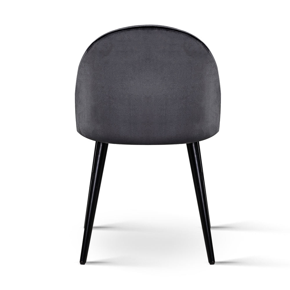 Dining Set: Artiss Dining Chairs Set of 2 Velvet Solid Curved Dark Grey
