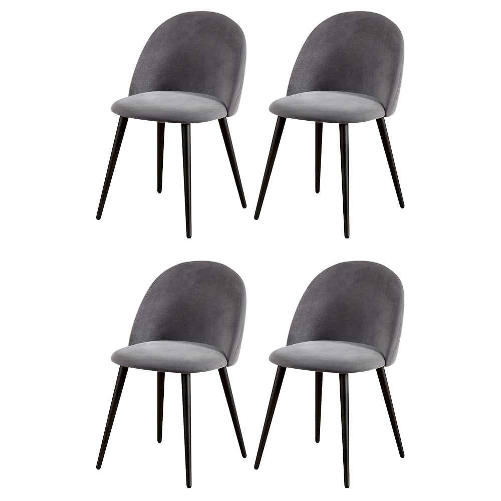 Kitchen & Dining Chairs: Artiss Dining Chairs Set of 4 Velvet Solid Curved Dark Grey