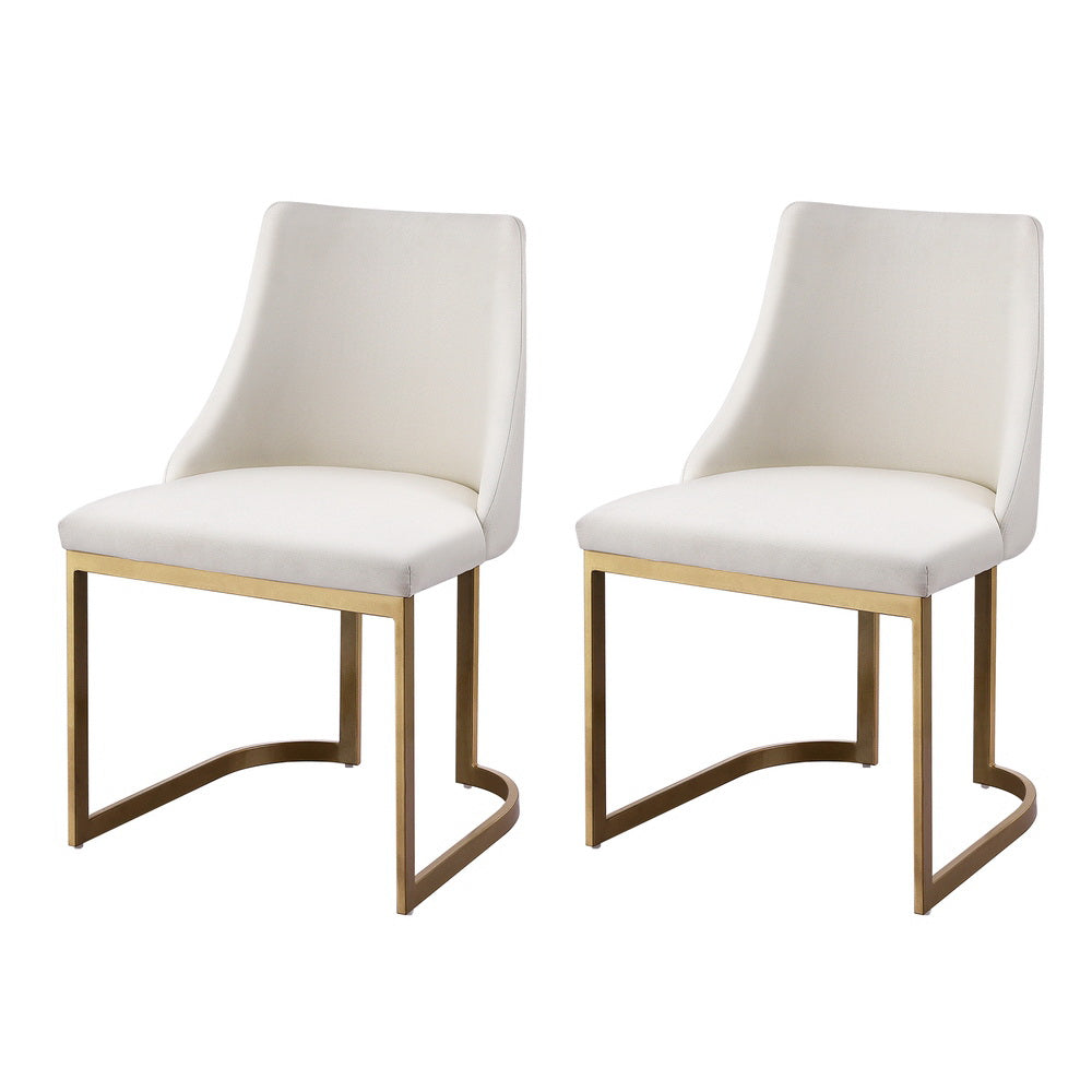 Dining Set: Artiss Dining Chairs Set of 2 Linen Fabric Frame Beige