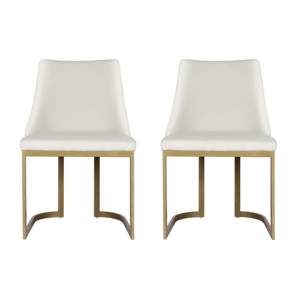 Dining Set: Artiss Dining Chairs Set of 2 Linen Fabric Frame Beige
