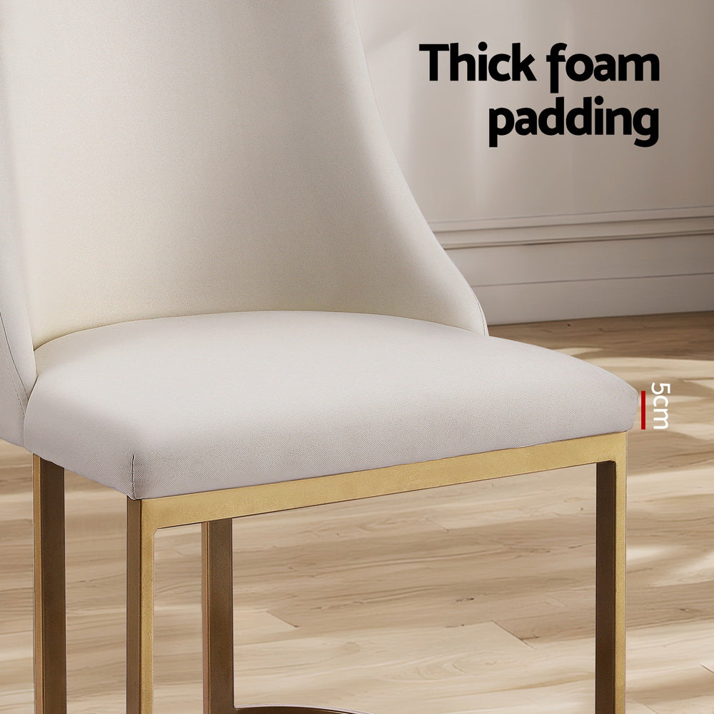 Dining Set: Artiss Dining Chairs Set of 2 Linen Fabric Frame Beige