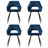 Artiss Dining Chairs Set of 4 Velvet Hollow Armchair Blue