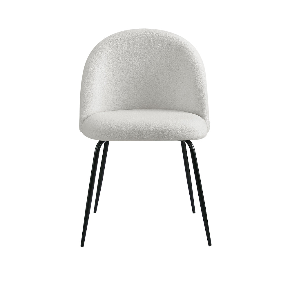 Dining Set: Artiss Dining Chairs Set of 2 Sherpa Boucle White