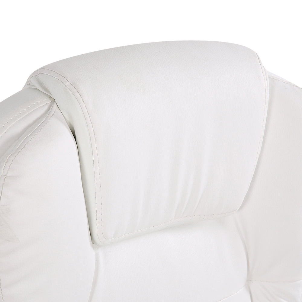 Massage Chairs: Artiss 8 Point Massage Office Chair Heated Seat Recliner PU White
