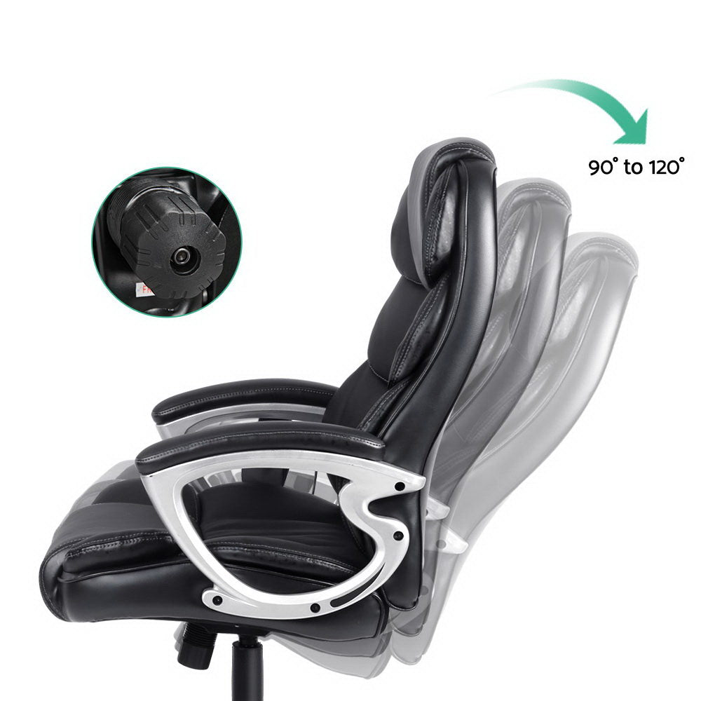 Massage Chairs: Artiss 8 Point Massage Office Chair Heated Seat PU Black