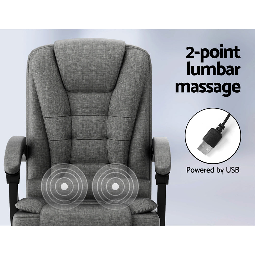 Massage Chairs: Artiss 2 Point Massage Office Chair Fabric Black