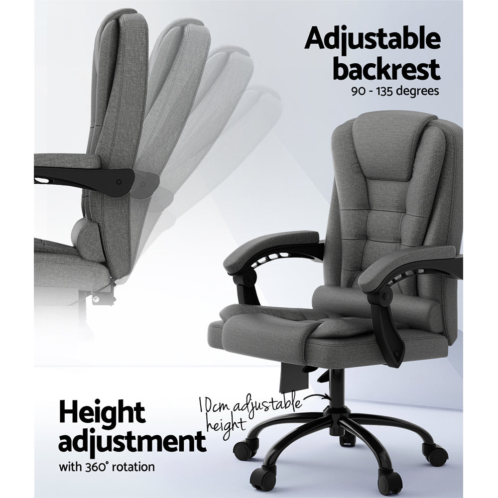 Massage Chairs: Artiss 2 Point Massage Office Chair Fabric Black