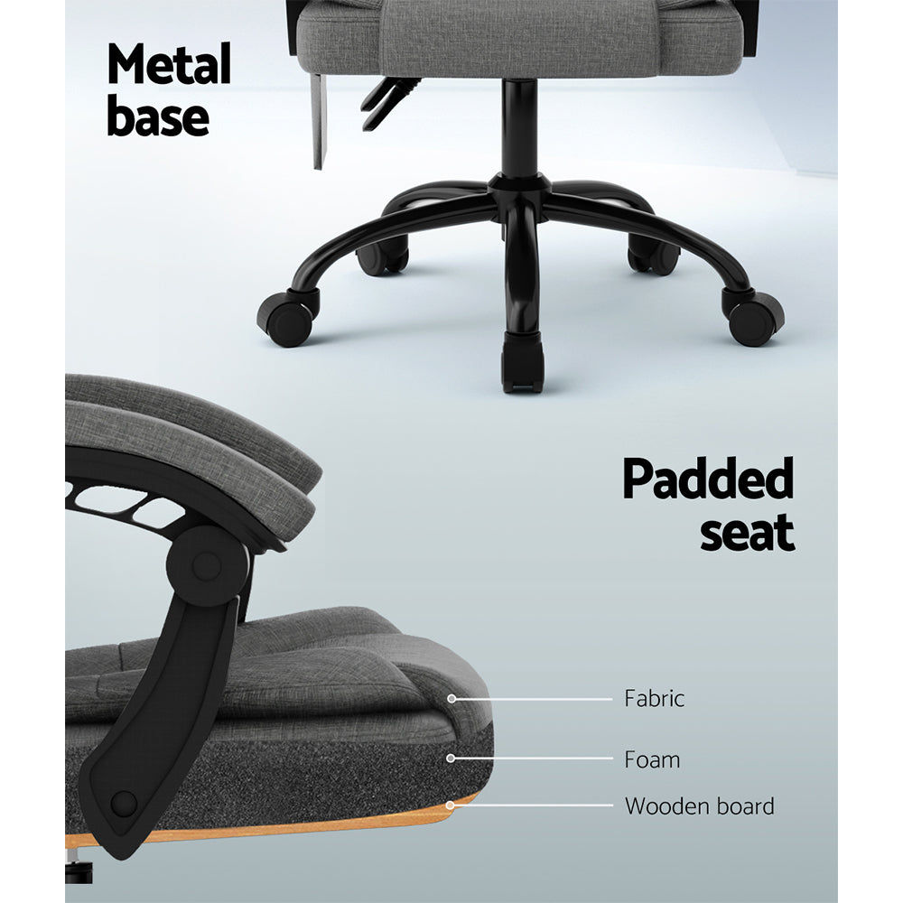Massage Chairs: Artiss 2 Point Massage Office Chair Fabric Black