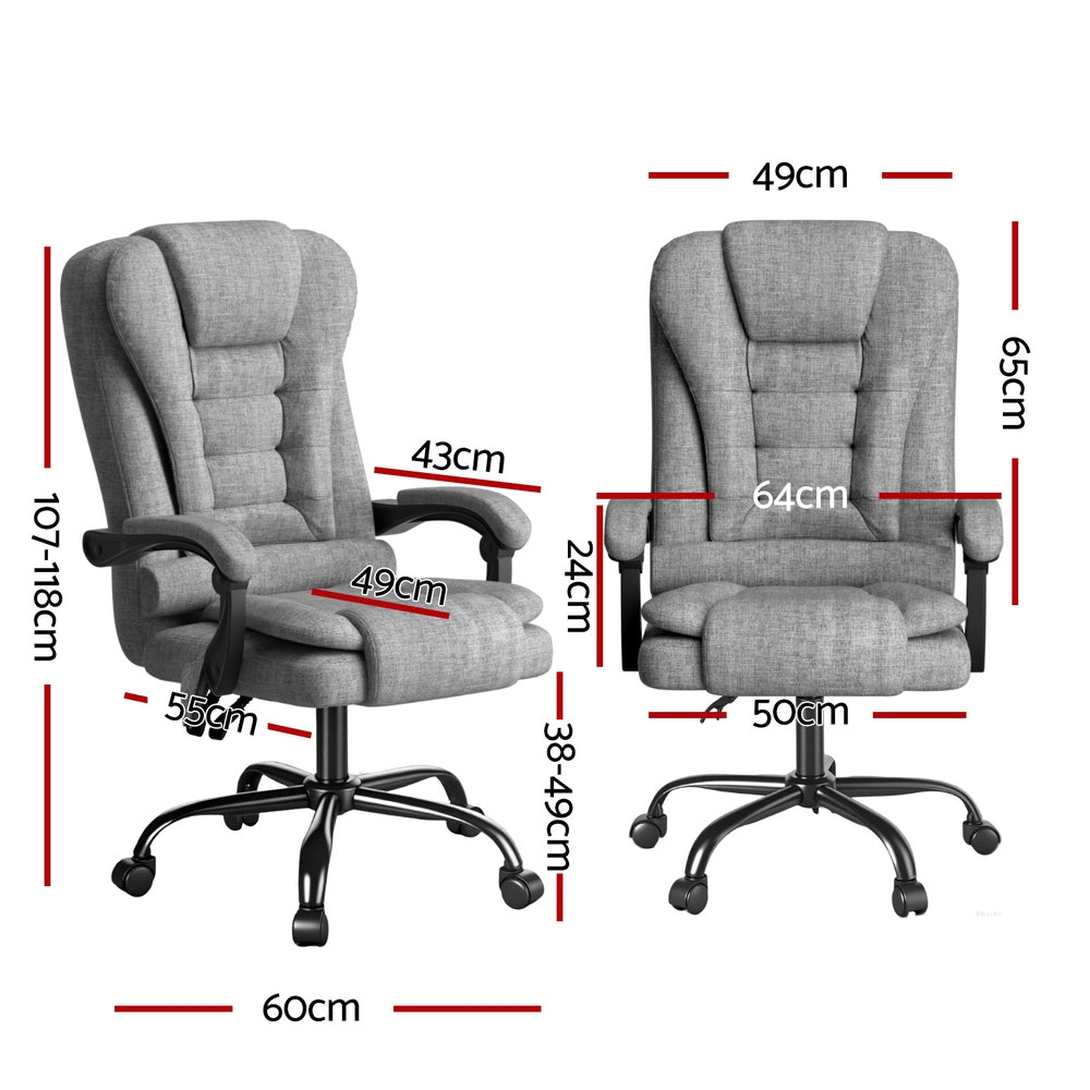 Office & Desk Chairs: Artiss Executive Office Chair 4-Point Massage Adjustable Ergonomic Recline Back