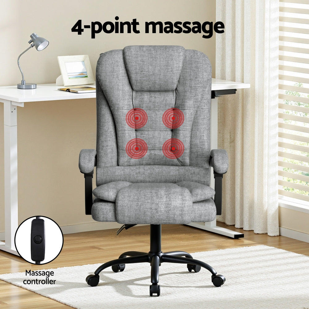 Office & Desk Chairs: Artiss Executive Office Chair 4-Point Massage Adjustable Ergonomic Recline Back