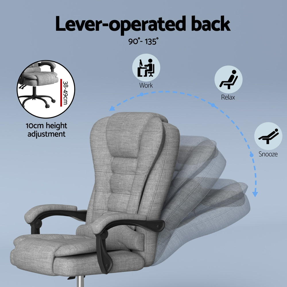 Office & Desk Chairs: Artiss Executive Office Chair 4-Point Massage Adjustable Ergonomic Recline Back