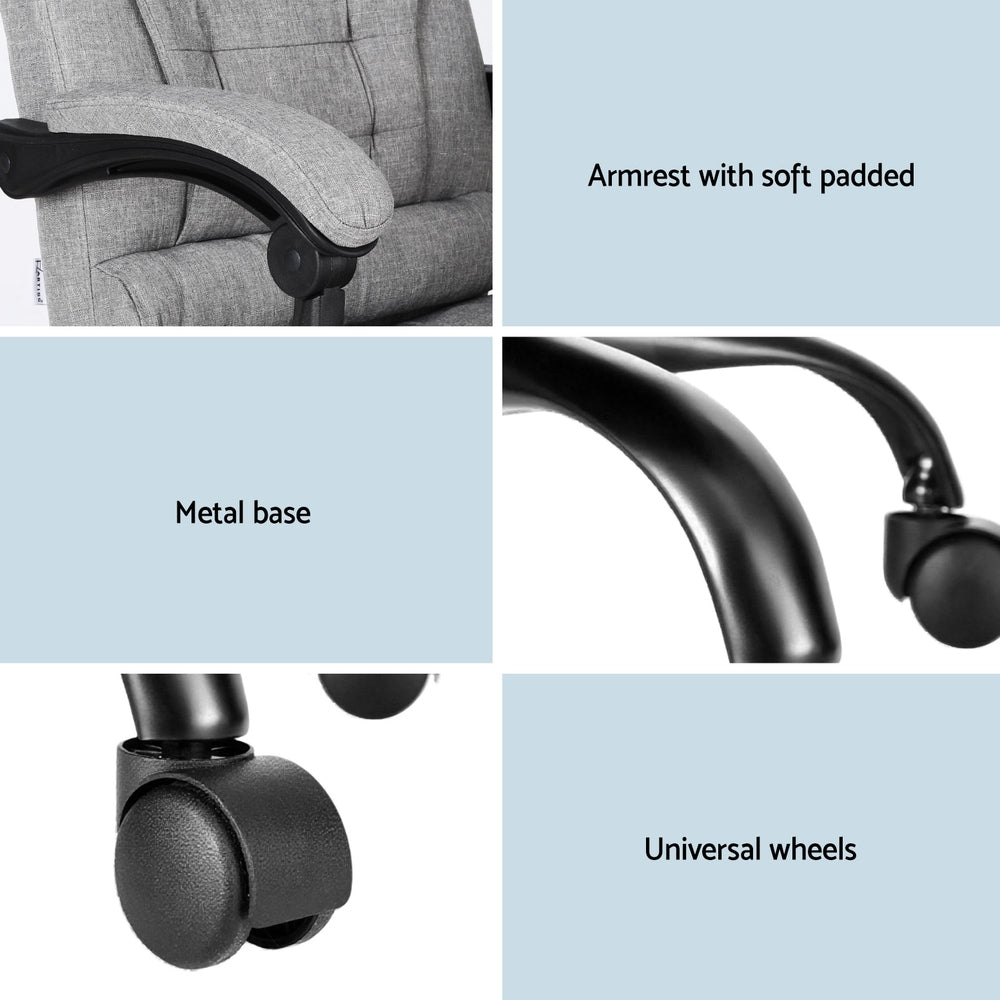 Office & Desk Chairs: Artiss Executive Office Chair 4-Point Massage Adjustable Ergonomic Recline Back