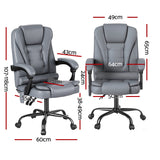 Artiss Executive Office Chair 4-Point Massage Adjustable Ergonomic Recline PU