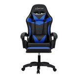 Massage Chairs: Artiss 6 Point Massage Gaming Office Chair 7 LED Footrest Blue