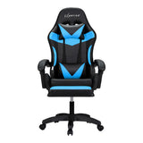 Gaming Chairs: Artiss 6 Point Massage Gaming Office Chair 7 LED Footrest Cyan Blue