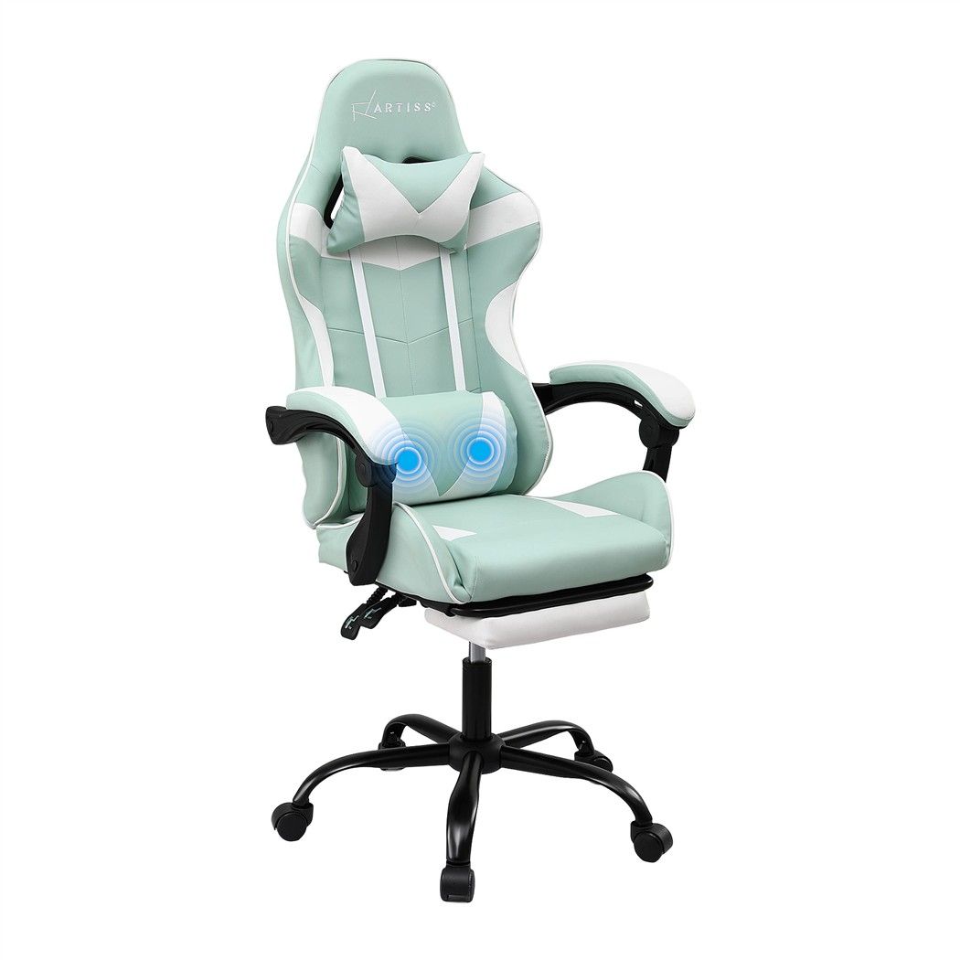 Artiss Ergonomic Gaming Office Chair with 2 Point Message Mint Green
