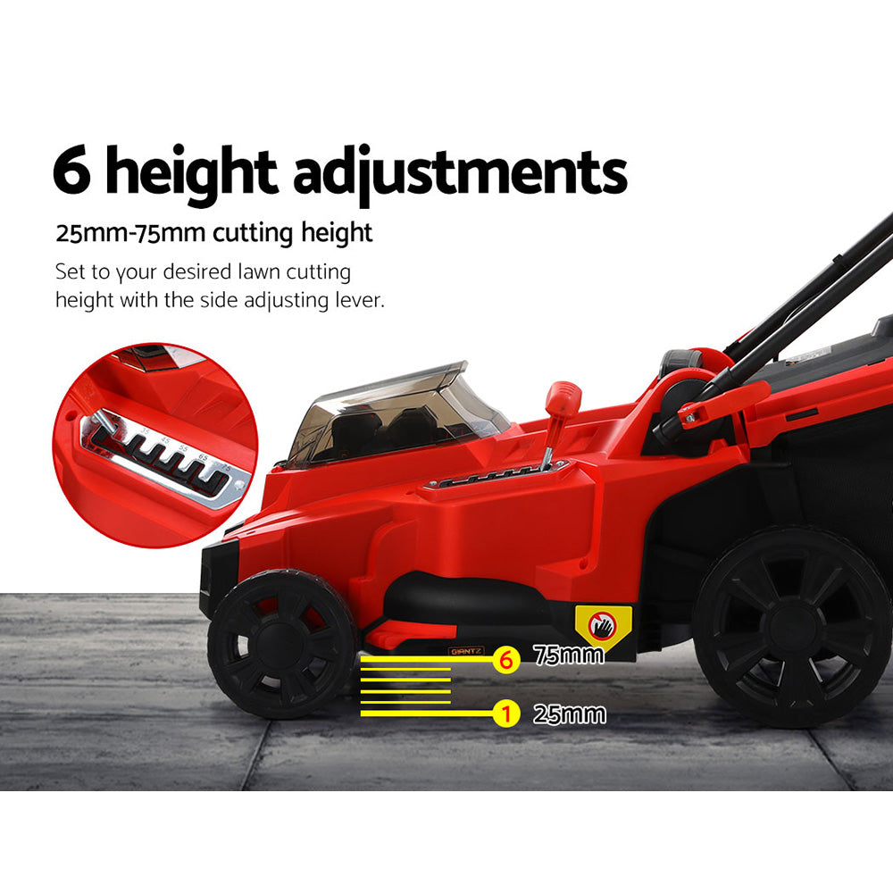 Outdoor Power Equipment: Giantz Lawn Mower 37cm Cutting Width Cordless 40V Electric Lawnmower