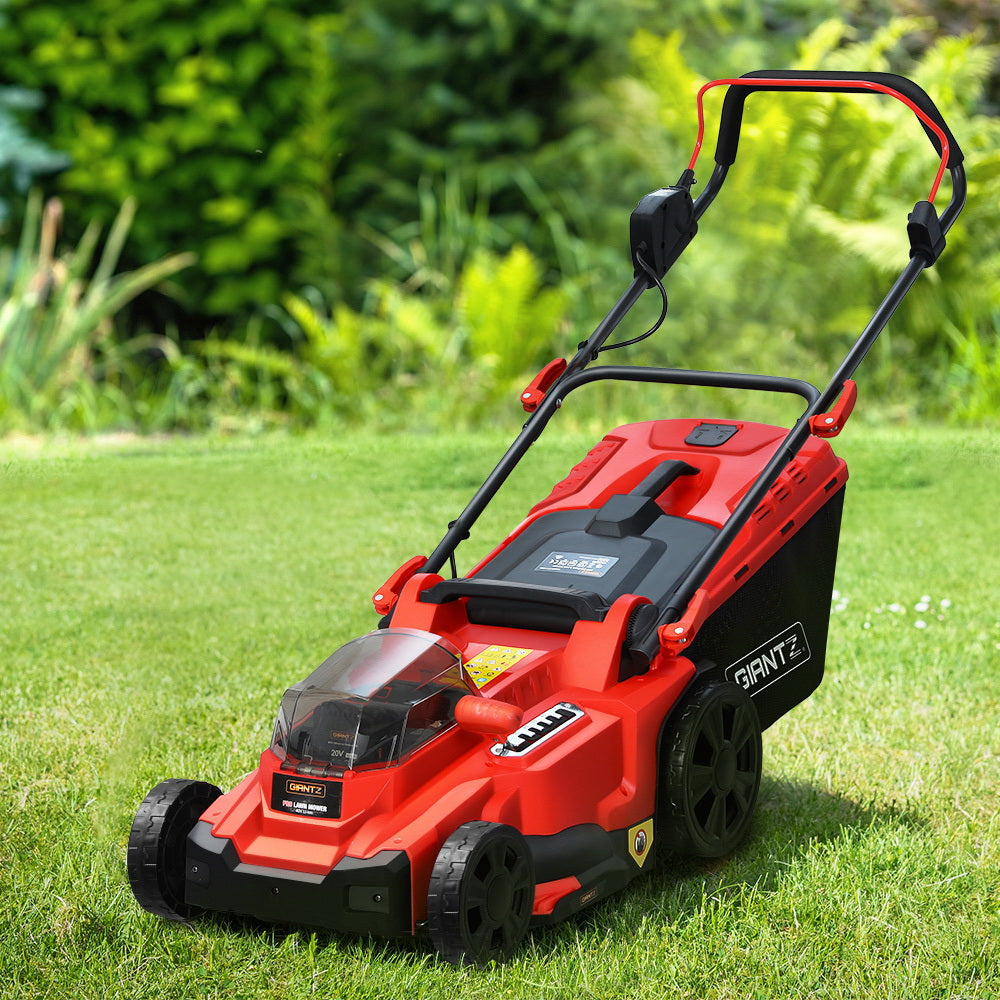 Outdoor Power Equipment: Giantz Lawn Mower 37cm Cutting Width Cordless 40V Electric Lawnmower