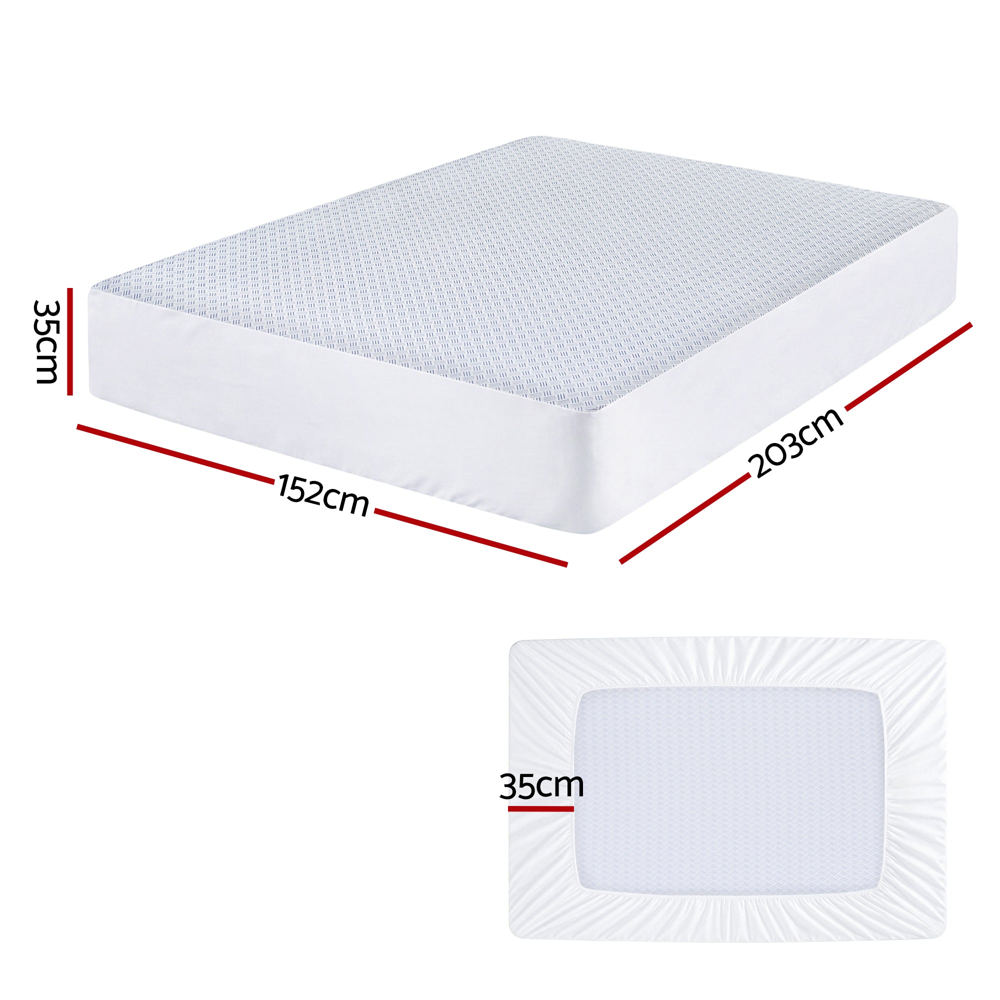 Mattress Protectors: Giselle Cooling Mattress Protector Waterproof Deep Pocket Fitted Cover Queen