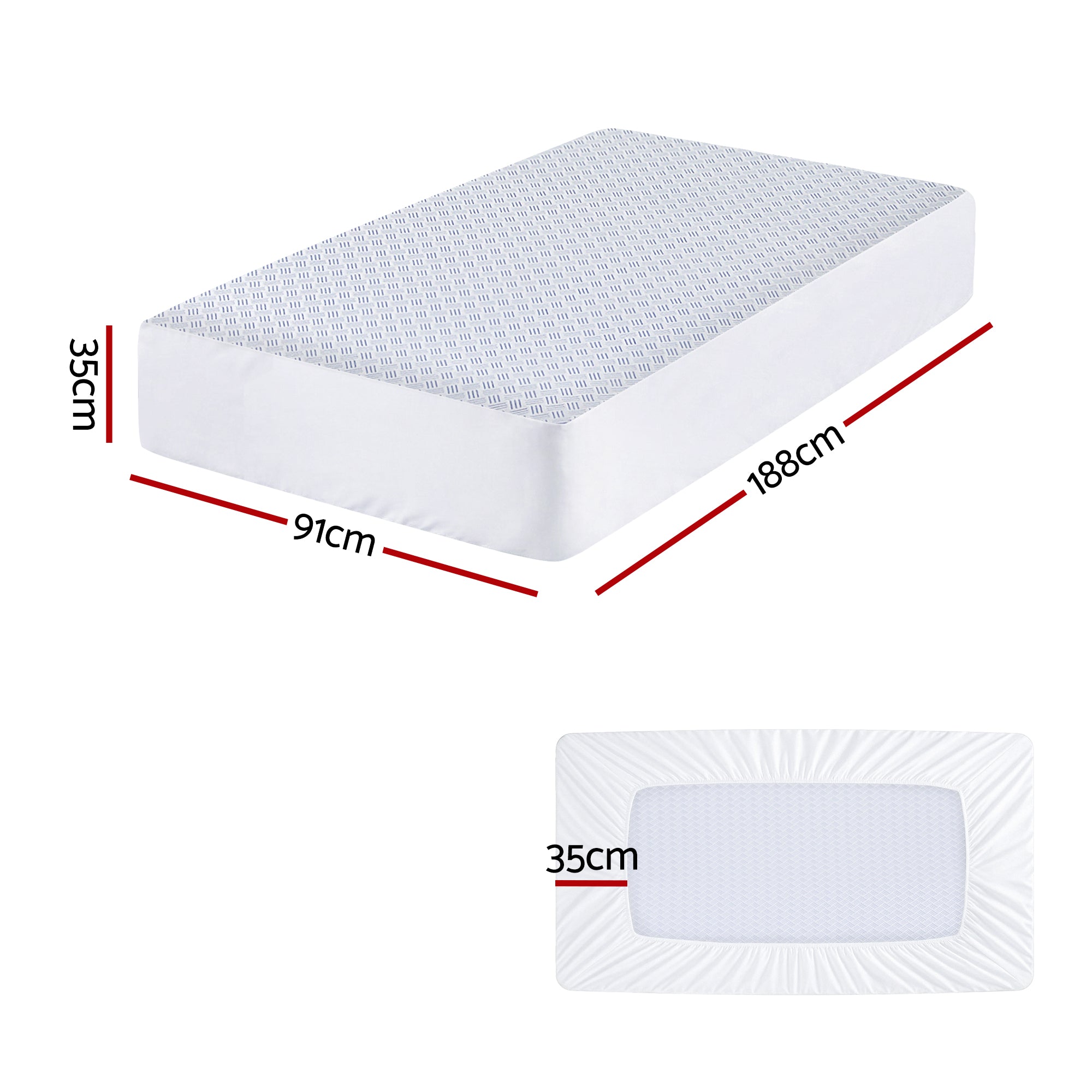 Mattress Protectors: Giselle Cooling Mattress Protector Waterproof Deep Pocket Fitted Cover Single