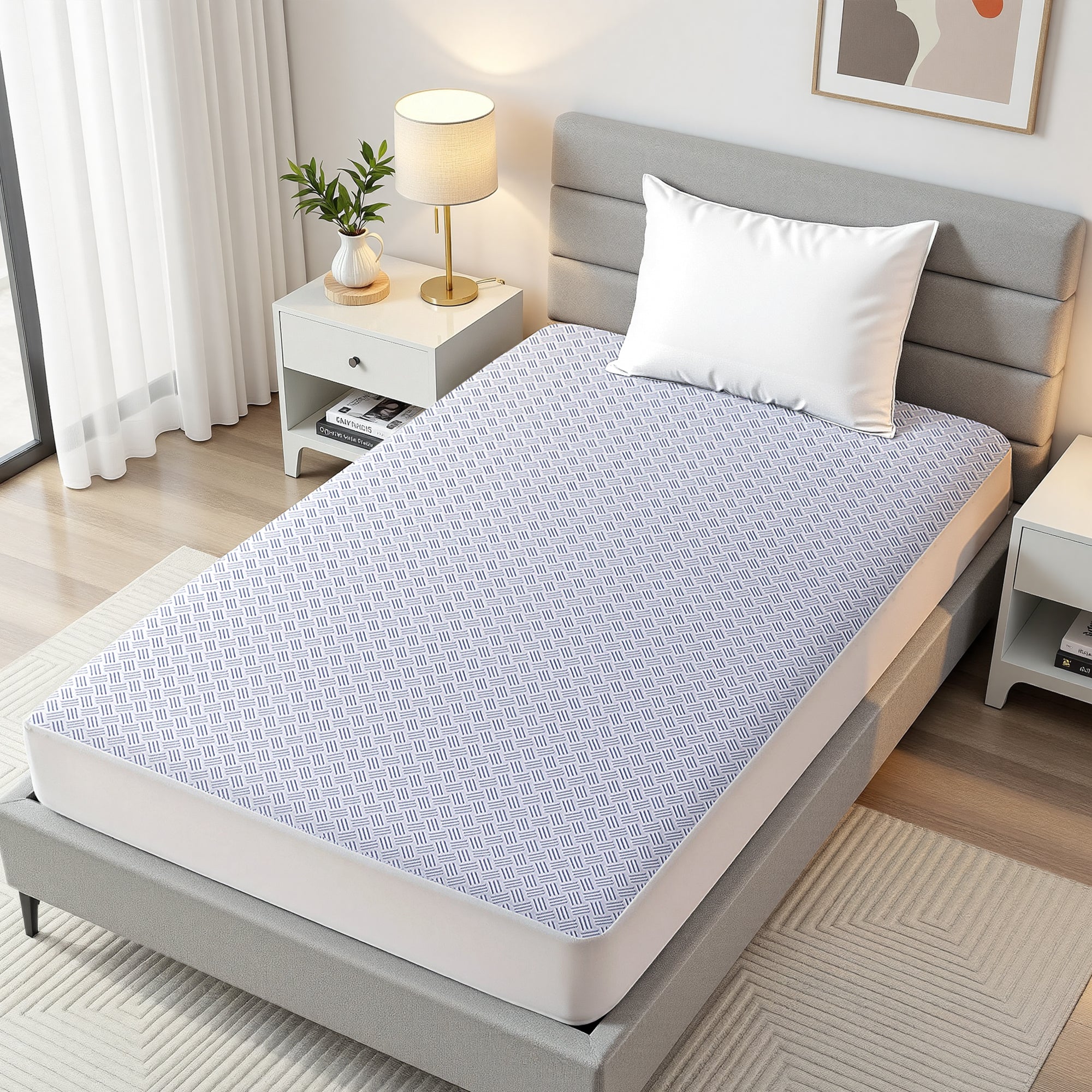 Mattress Protectors: Giselle Cooling Mattress Protector Waterproof Deep Pocket Fitted Cover Single