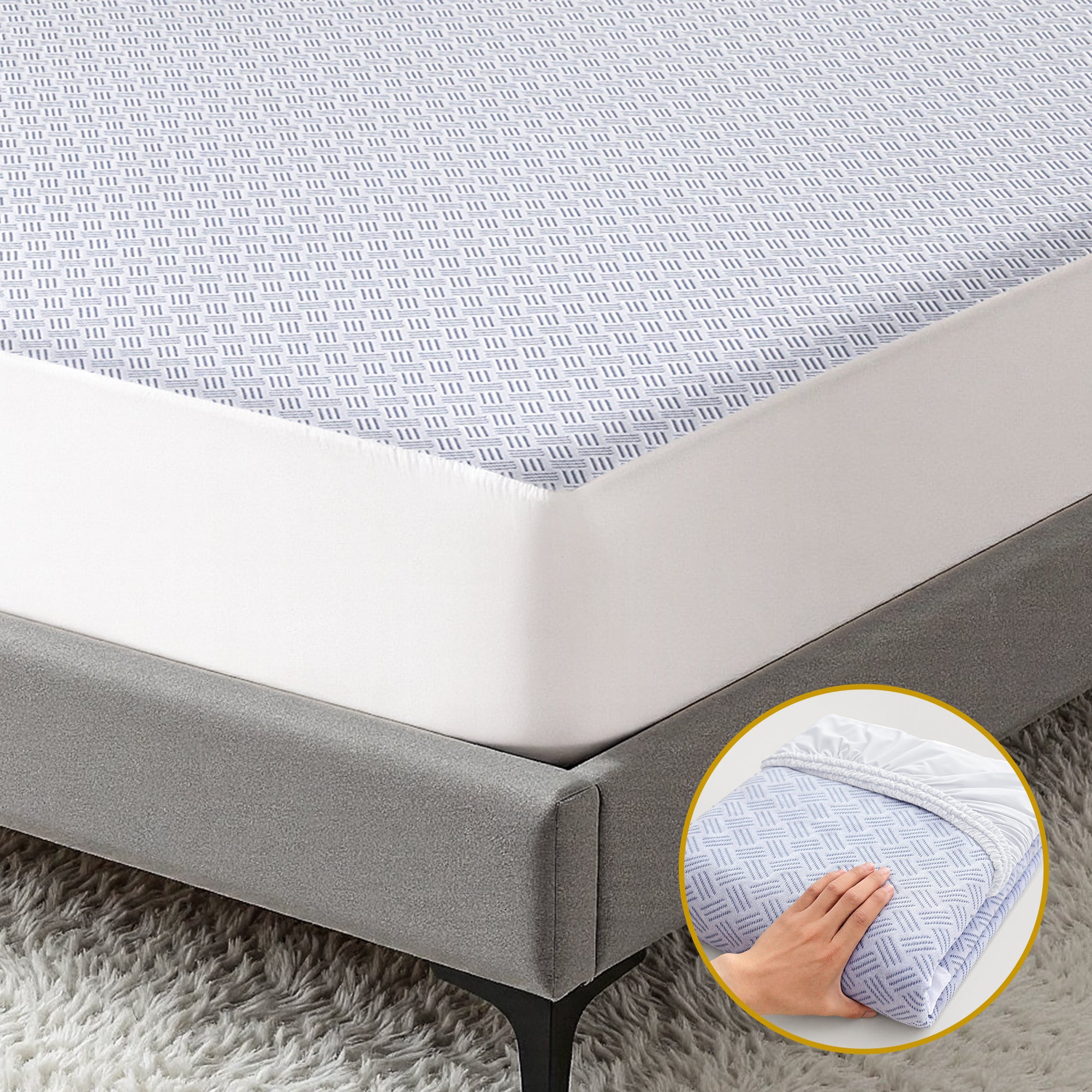 Mattress Protectors: Giselle Cooling Mattress Protector Waterproof Deep Pocket Fitted Cover Single