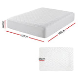 Mattress Protectors: Giselle Waterproof Mattress Protector 100% Cotton Quilted Fitted Cover Double