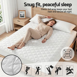Mattress Protectors: Giselle Waterproof Mattress Protector 100% Cotton Quilted Fitted Cover Double