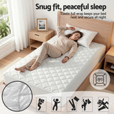 Mattress Protectors: Giselle Waterproof Mattress Protector 100% Cotton Quilted Fitted Cover King Single