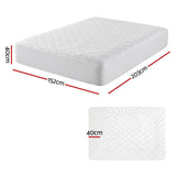 Mattress Protectors: Giselle Waterproof Mattress Protector 100% Cotton Quilted Fitted Cover Queen