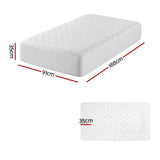 Mattress Protectors: Giselle Waterproof Mattress Protector 100% Cotton Quilted Fitted Cover Single