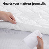 Mattress Protectors: Giselle Waterproof Mattress Protector 100% Cotton Quilted Fitted Cover Single