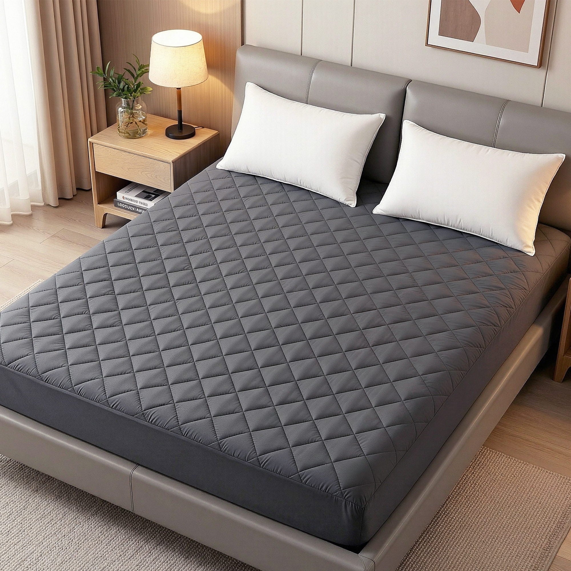 Mattress Protectors: Giselle Water-Resistant Mattress Protector Microfiber 360° Fit Double